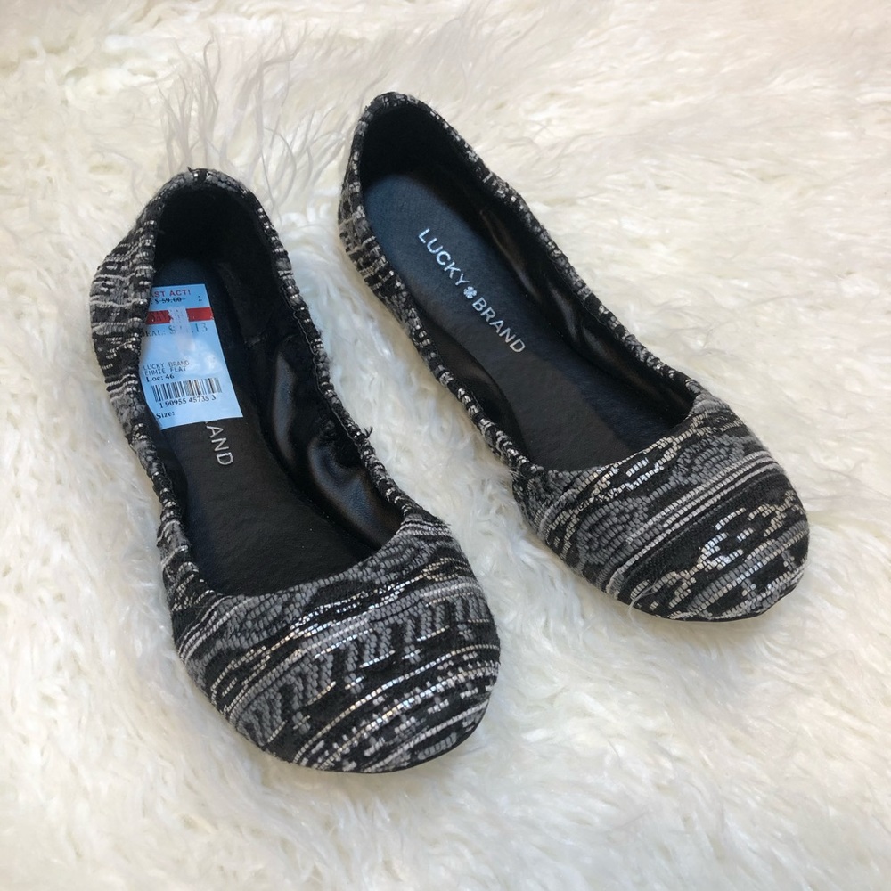 NEW Lucky Brand Emmie Embroidered Ballet Flats
